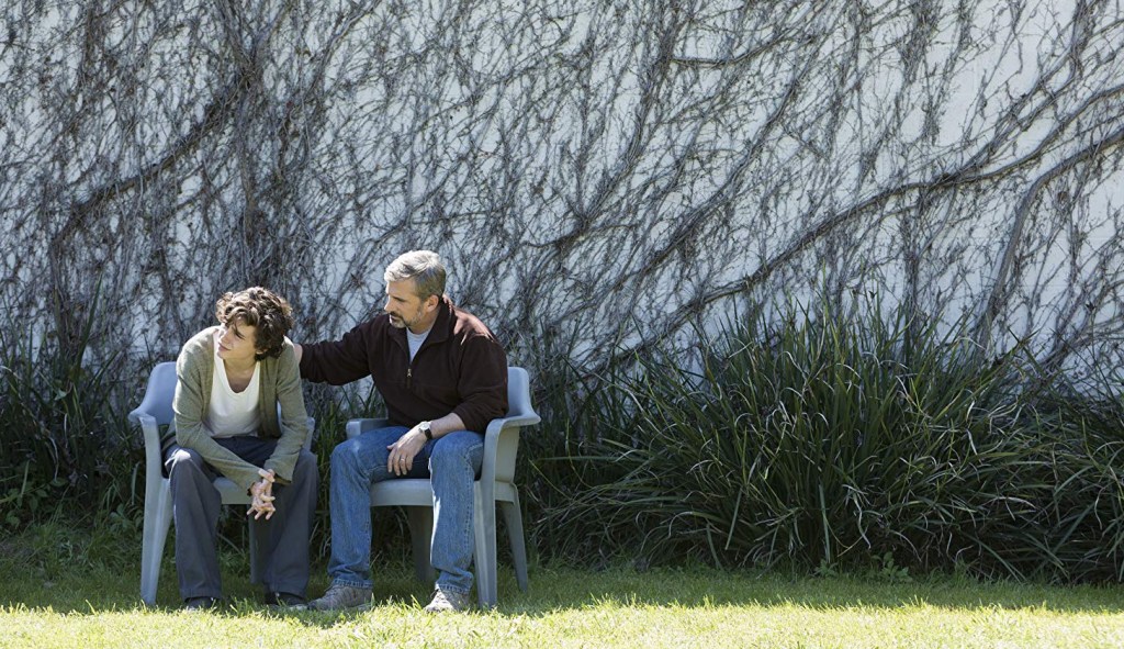 Steve Carell and Timothee Chalamet in Beautiful Boy