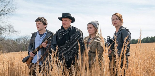 Jesse Eisenberg, Woody Harrelson, Abigail Breslin and Emma Stone in Zombieland Double Tap