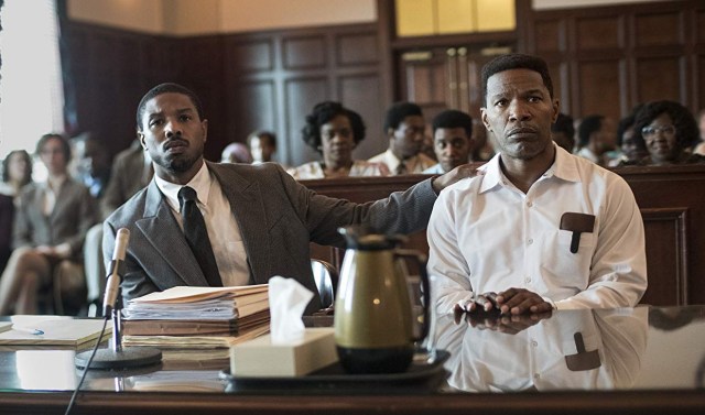 Michael B. Jordan and Jamie Foxx in Just Mercy