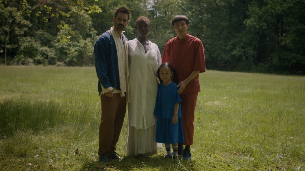 Colin Farrell, Jodie Turner-Smith, Malea Emma Tjandrawidjaja and Justin H. Min in After Yang