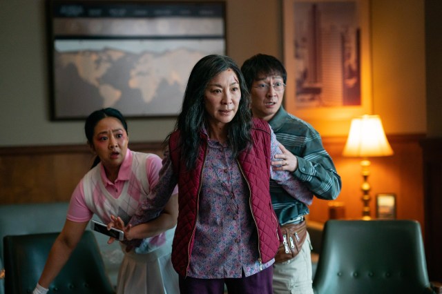 Stephanie Hsu, Michelle Yeoh and Ke Huy Quan in Everything Everywhere All at Once